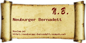 Neuburger Bernadett névjegykártya